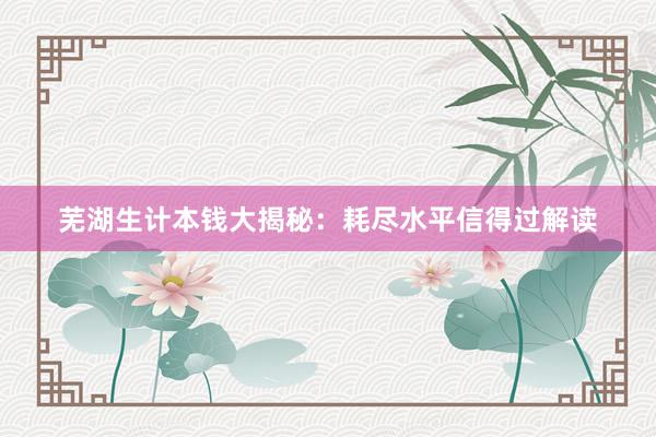 芜湖生计本钱大揭秘：耗尽水平信得过解读